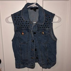 Studded Jean Vest